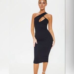 PrettyLittleThing, Black One-Shoulder Dress, NWT